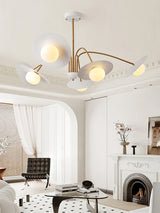 Modern Art Deco Mushroom Silhouette Glass Pendant Light Gold Chandelier Ceiling Fixture