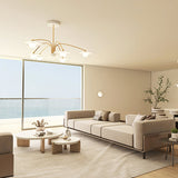 Modern Art Deco Mushroom Silhouette Glass Pendant Light Gold Chandelier Ceiling Fixture