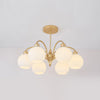 Modern Art Deco Sculptural Glass Chandelier White Globe Multi Head Ceiling Pendant Light