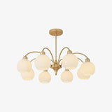 Modern Art Deco Sculptural Glass Chandelier White Globe Multi Head Ceiling Pendant Light