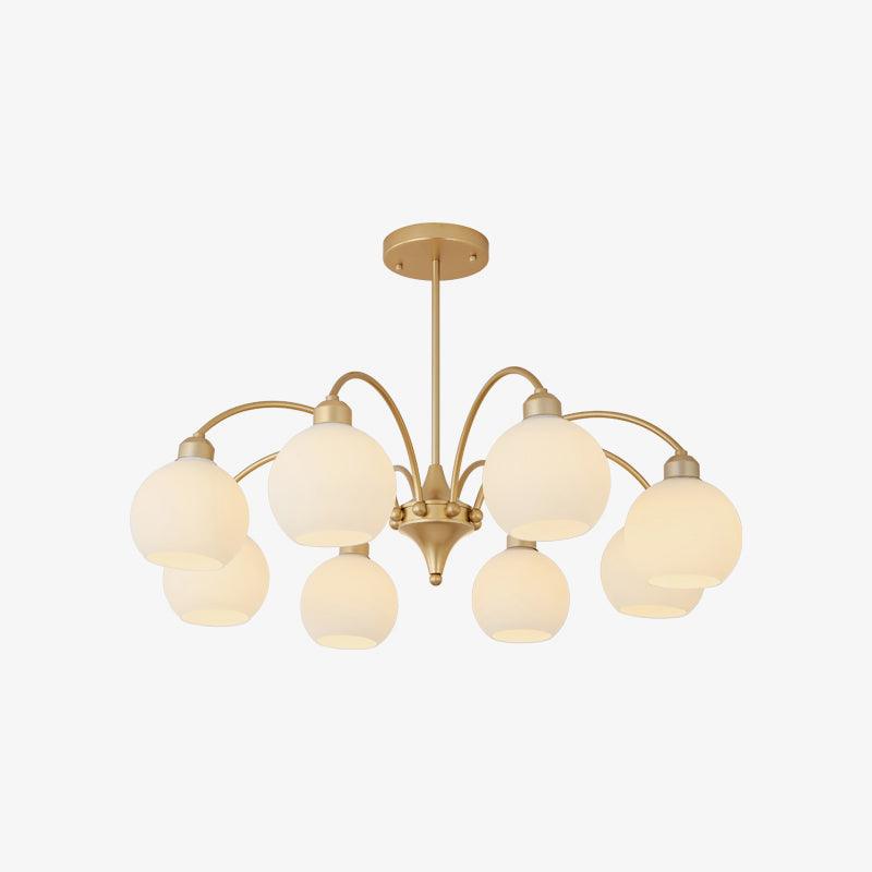 Modern Art Deco Sculptural Glass Chandelier White Globe Multi Head Ceiling Pendant Light