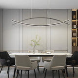 Modern Art Strips LED Pendant Light Nordic Stepless Dimming Hardware Plating Chandelier for Dining Room