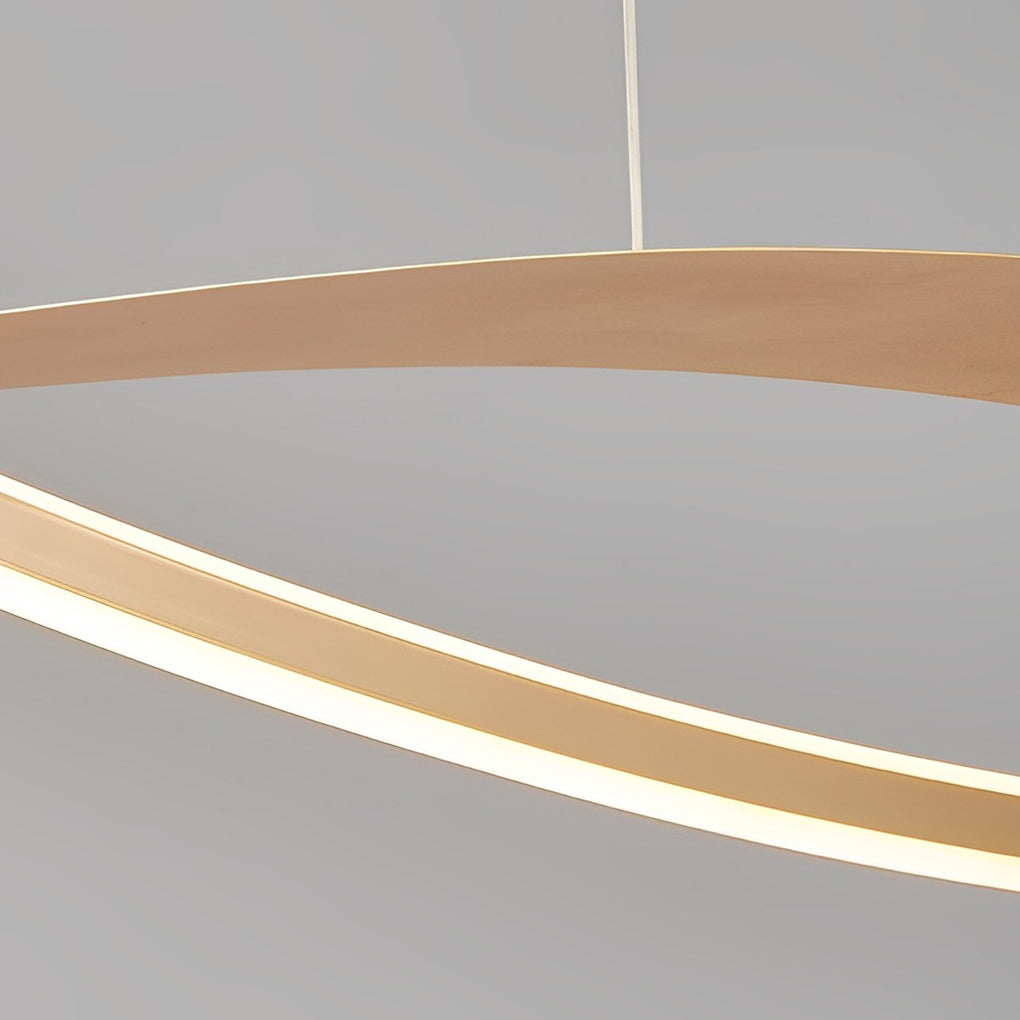 Modern Art Strips LED Pendant Light Nordic Stepless Dimming Hardware Plating Chandelier for Dining Room