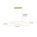 Modern Art Strips LED Pendant Light Nordic Stepless Dimming Hardware Plating Chandelier for Dining Room