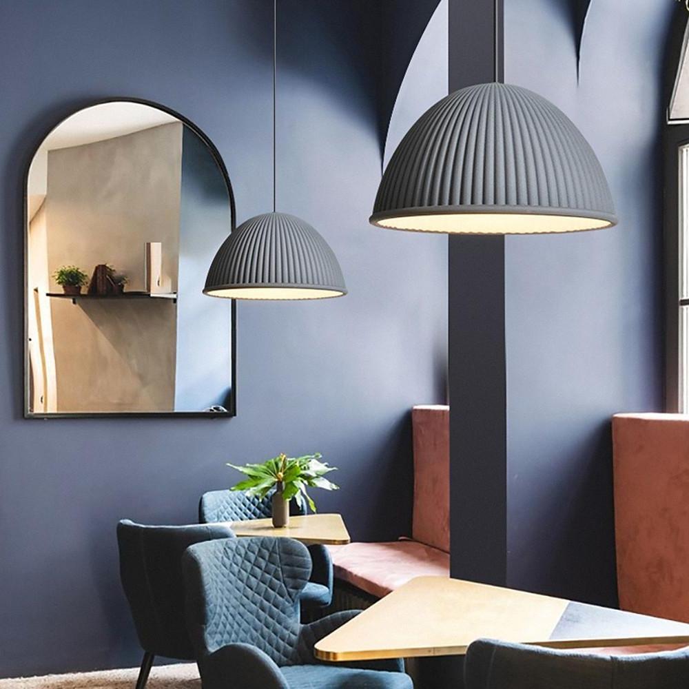 Modern Artistic Bowl Pendant Light Metal Resin Hanging Ceiling Fixture for Kitchen Island