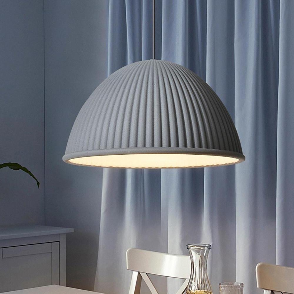Modern Artistic Bowl Pendant Light Metal Resin Hanging Ceiling Fixture for Kitchen Island