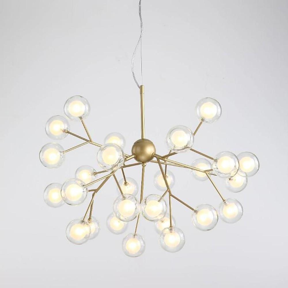 Modern Artistic Branch Glass Globe LED Chandelier Gold Black Pendant Lighting Fixture