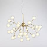 Modern Artistic Branch Glass Globe LED Chandelier Gold Black Pendant Lighting Fixture