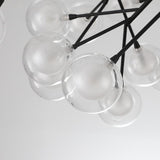 Modern Artistic Branch Glass Globe LED Chandelier Gold Black Pendant Lighting Fixture