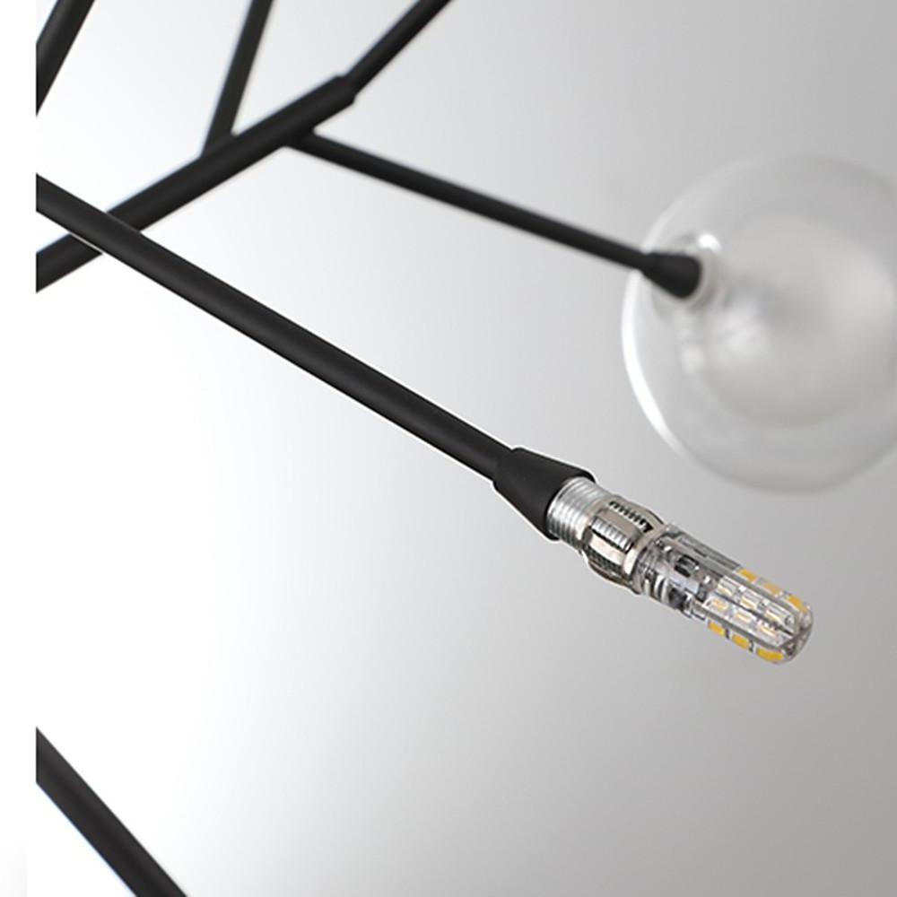 Modern Artistic Branch Glass Globe LED Chandelier Gold Black Pendant Lighting Fixture