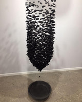 Modern Artistic Charcoal Crown LED Chandelier Minimalist Black Pendant Light