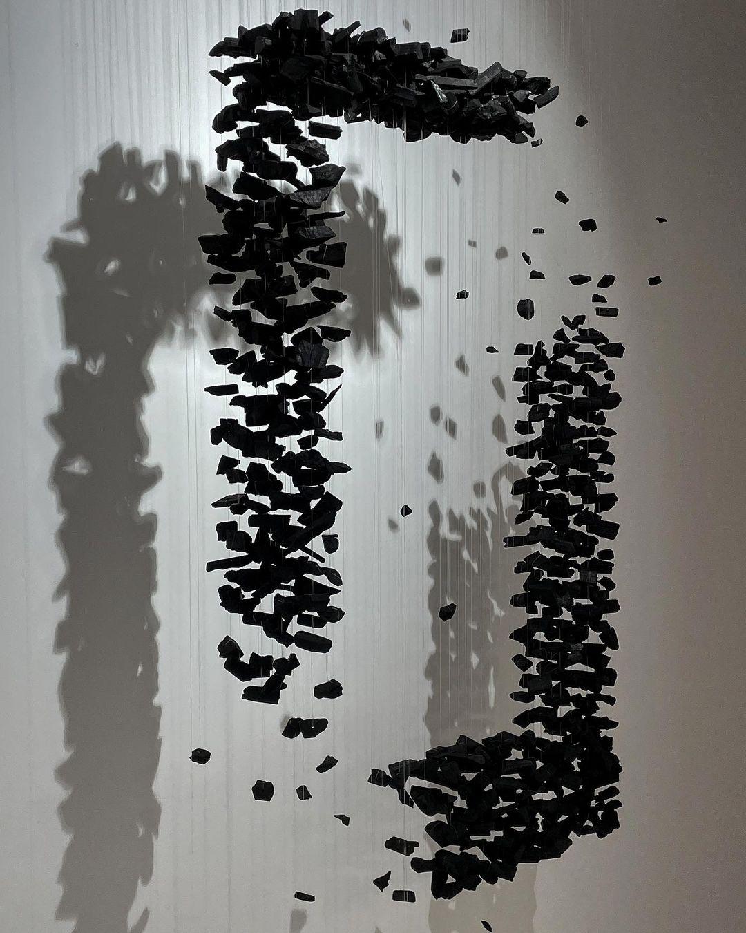 Modern Artistic Charcoal Crown LED Chandelier Minimalist Black Pendant Light