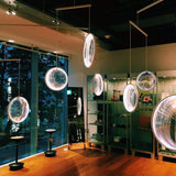 Modern Artistic Glass Lens LED Hanging Light Floating Multi Head Pendant Fixture