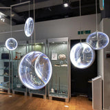 Modern Artistic Glass Lens LED Hanging Light Floating Multi Head Pendant Fixture