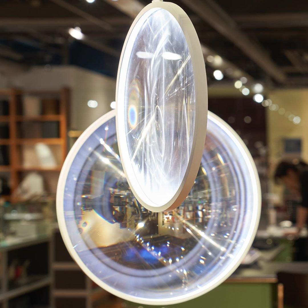 Modern Artistic Glass Lens LED Hanging Light Floating Multi Head Pendant Fixture