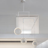 Modern Artistic Glass Lens LED Hanging Light Floating Multi Head Pendant Fixture