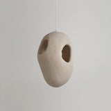 Modern Artistic Hand Formed Double Shell Pendant Light in White Finish