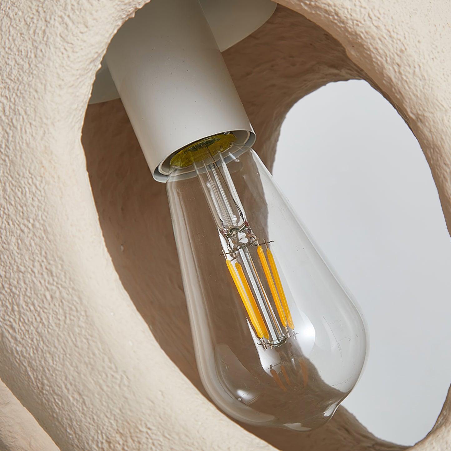 Modern Artistic Hand Formed Double Shell Pendant Light in White Finish
