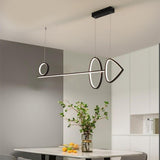 Modern Artistic LED Ring Chandelier Minimalist Line Pendant Light for Dining Room and Kitchen