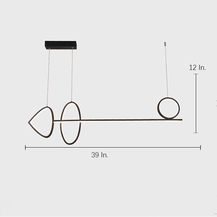 Modern Artistic LED Ring Chandelier Minimalist Line Pendant Light for Dining Room and Kitchen