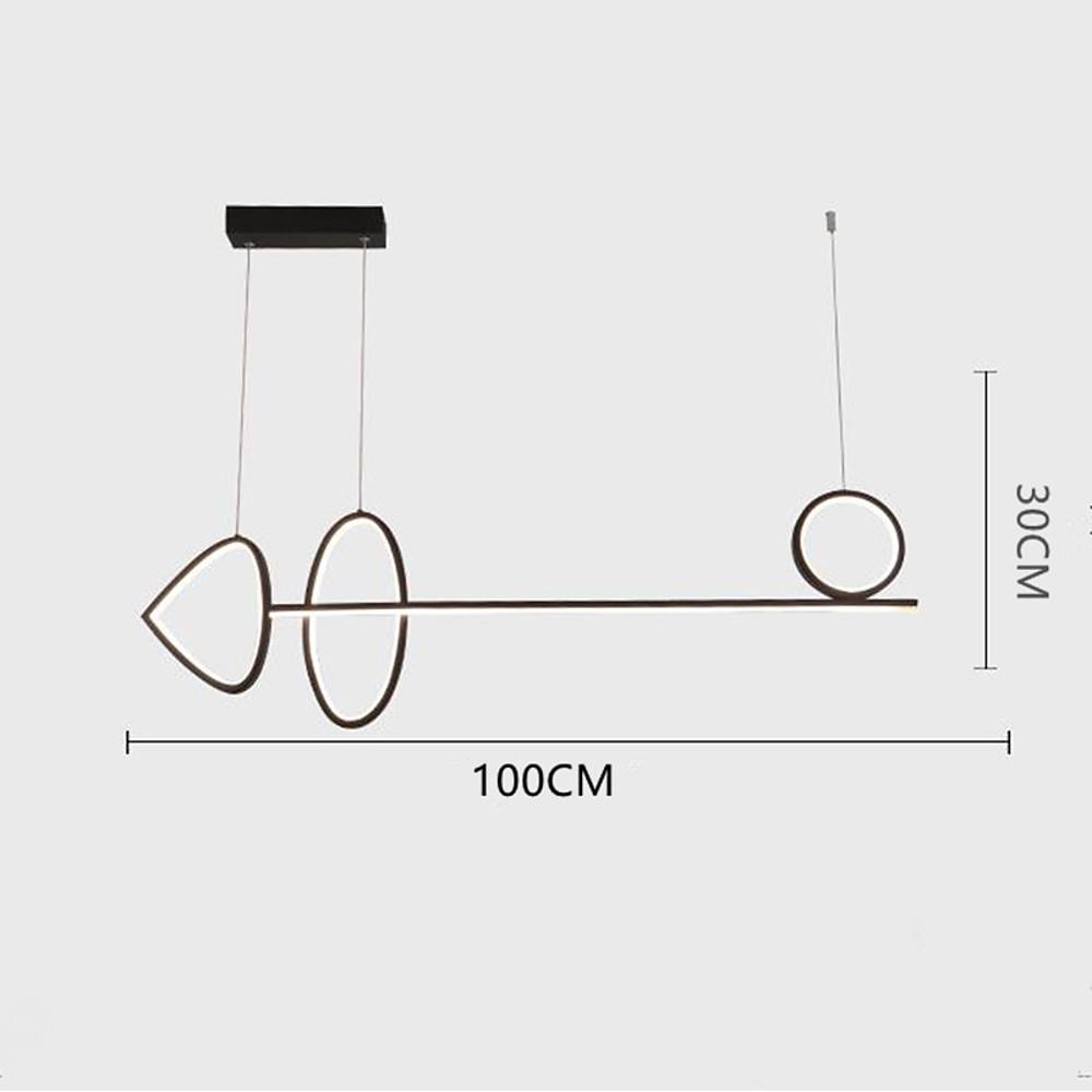 Modern Artistic LED Ring Chandelier Minimalist Line Pendant Light for Dining Room and Kitchen