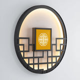 Modern Asian Style Round Outdoor LED Wall Lamp for Villa Courtyard Landscape Lighting