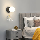 Modern Astronaut LED Wall Lamp with 3 Step Dimming Round Ball Acrylic Sconce for Living Room