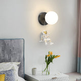 Modern Astronaut LED Wall Lamp with 3 Step Dimming Round Ball Acrylic Sconce for Living Room