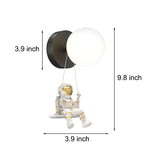Modern Astronaut LED Wall Lamp with 3 Step Dimming Round Ball Acrylic Sconce for Living Room