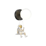 Modern Astronaut LED Wall Lamp with 3 Step Dimming Round Ball Acrylic Sconce for Living Room