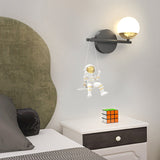 Modern Astronaut Resin Wall Light with Acrylic Ball and 3 Step Dimming Bedside Lamp
