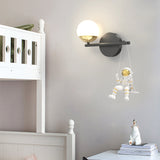 Modern Astronaut Resin Wall Light with Acrylic Ball and 3 Step Dimming Bedside Lamp