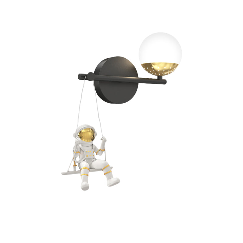 Modern Astronaut Resin Wall Light with Acrylic Ball and 3 Step Dimming Bedside Lamp