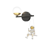 Modern Astronaut Resin Wall Light with Acrylic Ball and 3 Step Dimming Bedside Lamp
