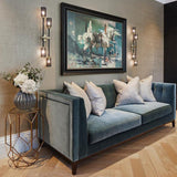 Modern Asymmetric Brass Wall Sconce with Cylindrical Glass Shades for Luxury Interiors