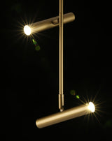 Modern Asymmetric Linear LED Pendant Light Aluminum Tube Suspension Chandelier for Dining Room