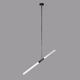 Modern Asymmetric Linear LED Pendant Light Aluminum Tube Suspension Chandelier for Dining Room