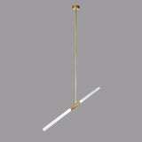 Modern Asymmetric Linear LED Pendant Light Aluminum Tube Suspension Chandelier for Dining Room