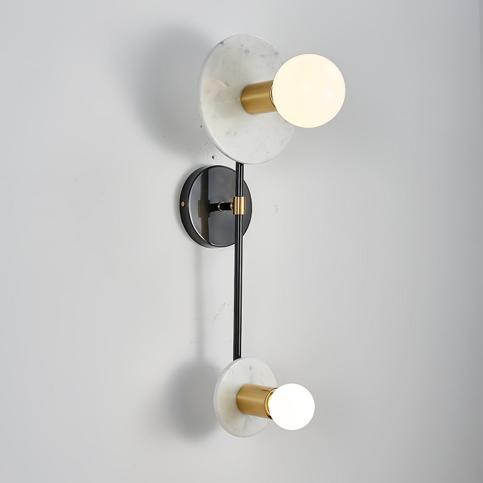 Modern Balance Scale Wall Sconce Set of 2 Geometric Marble and Glass Sphere Wall Light