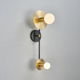 Modern Balance Scale Wall Sconce Set of 2 Geometric Marble and Glass Sphere Wall Light