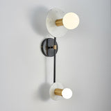 Modern Balance Scale Wall Sconce Set of 2 Geometric Marble and Glass Sphere Wall Light