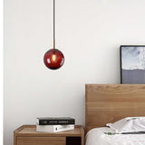 Modern Ball Glass Globe Pendant Light Electroplated Metal LED Hanging Ceiling Fixture