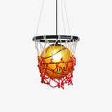 Modern Basketball Hoop Hanging Lamp LED Ceiling Fixture for Sports Theme Decor