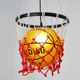 Modern Basketball Hoop Hanging Lamp LED Ceiling Fixture for Sports Theme Decor