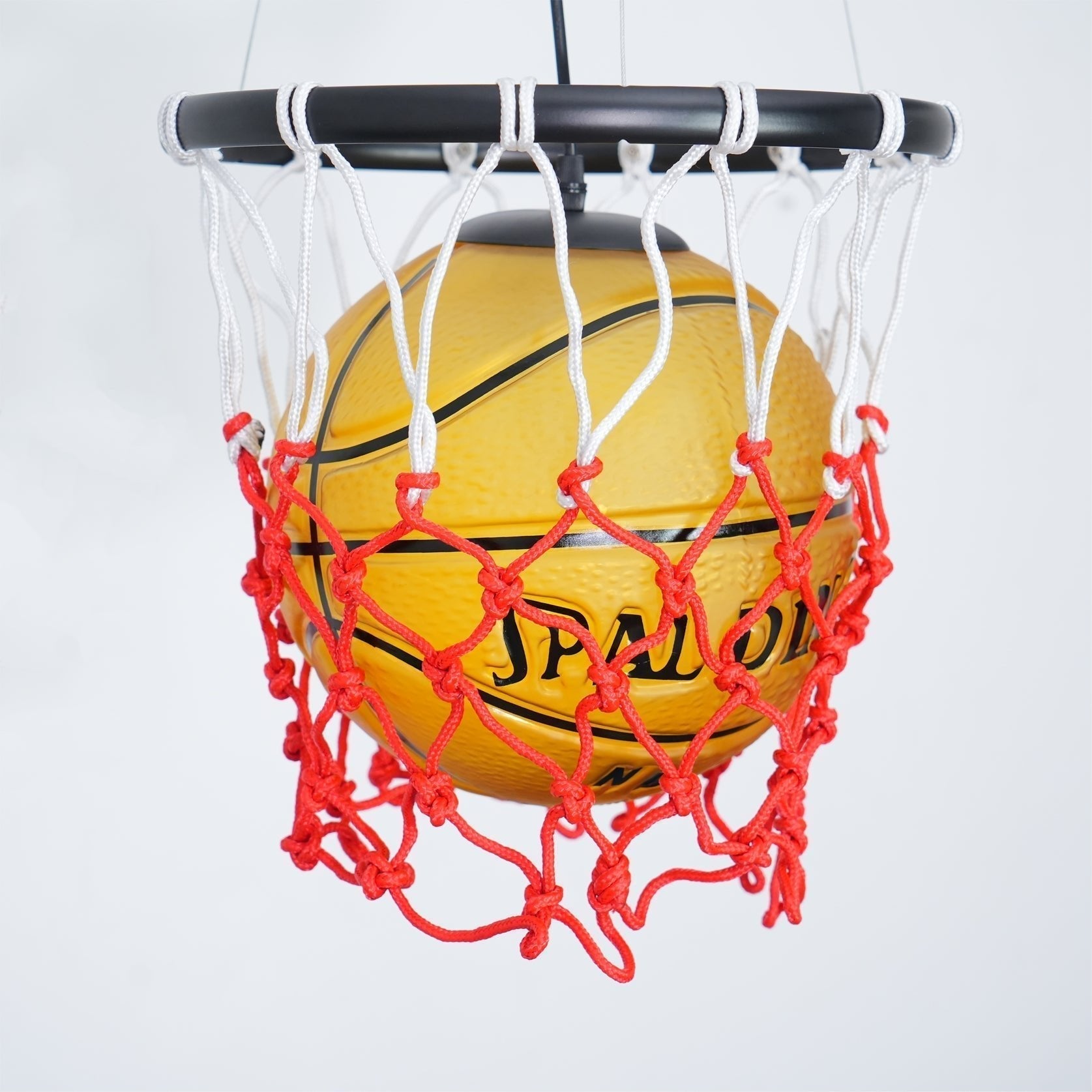 Modern Basketball Hoop Hanging Lamp LED Ceiling Fixture for Sports Theme Decor