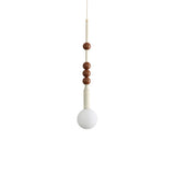 Modern Beadstream Frosted Glass Pendant Light with Polished Brown and Beige Beads