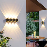 Modern Beehive LED Outdoor Wall Washer Light Waterproof Up and Down Exterior Sconce