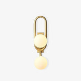 Modern Belisto Gold Wall Lamp with Oval Metal Frame and White Glass Globe Shade