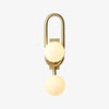 Modern Belisto Gold Wall Lamp with Oval Metal Frame and White Glass Globe Shade