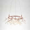 Modern Big O Firefly LED Circular Chandelier Ring Pendant Light with Leaf Accents